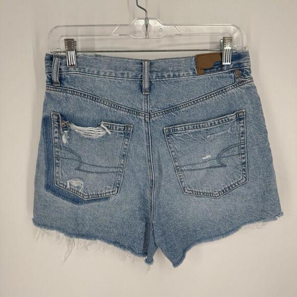 American Eagle shorts womens 6 blue distressed highest rise 90's boyfriend - Picture 6 of 6